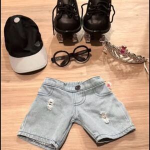 Build A Bear - Denim Shorts, Hat, Glasses, Crown, Roller Skates for Plush Bear🐻